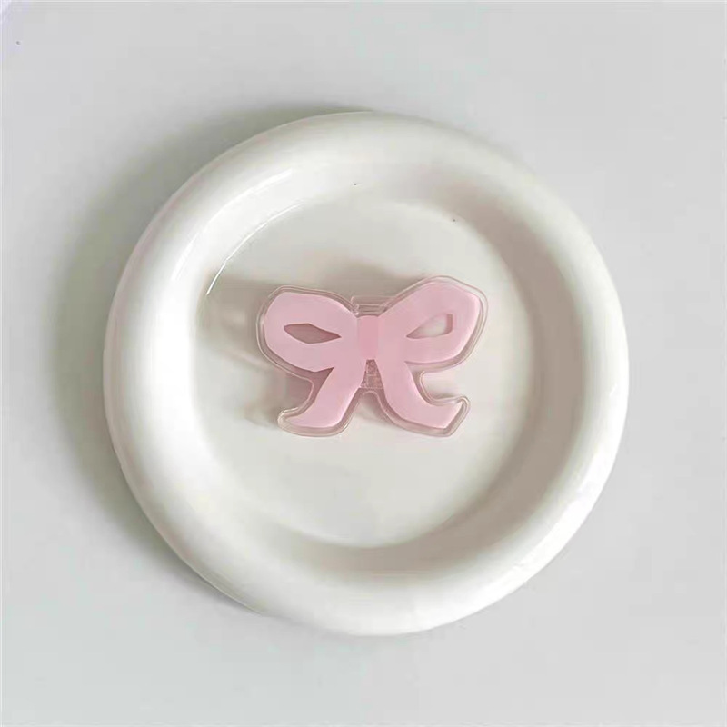 中国风少女粉色蝴蝶结鱼板pp夹亚克力便签夹创意试卷夹零食封口夹|undefined