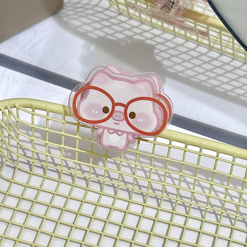 メガネ小動物ノートホルダー漫画インスタイル高価値両面クリップアクリルPPクリップ収納クリップテスト用紙クリップ|undefined