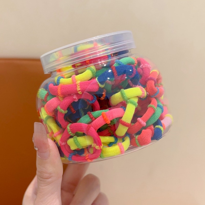 Niños de color pulgar de alta elasticidad anillo de pelo para niñas bebés no lesionan el cabello de cabello de cola de caballo