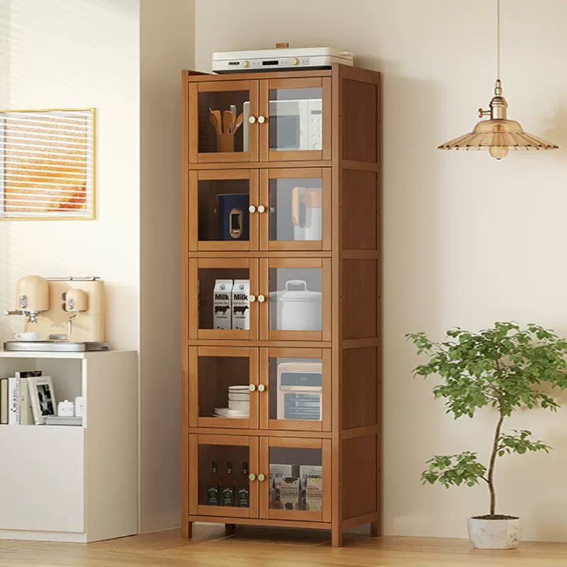 餐边柜厨房橱柜客厅置物柜带门靠墙一体储物柜家用多层防尘置物架