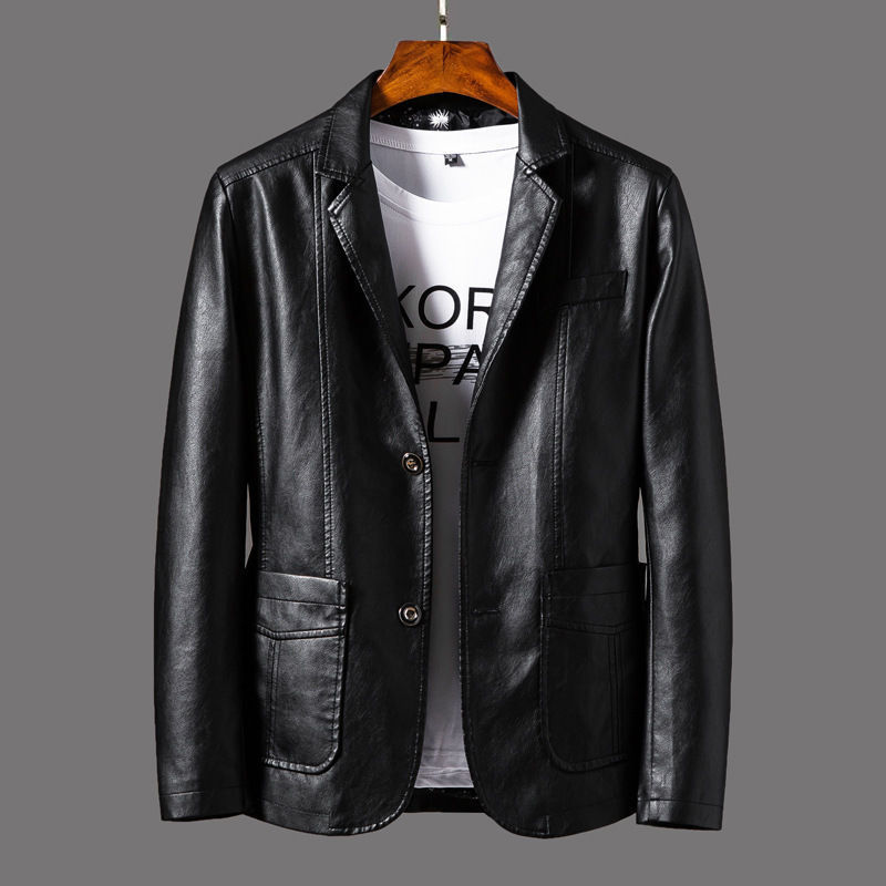 Leather Men's Korean Style Trendy Slim-fit Fashion Business Jacket Men's Jacket Autumn and Winter Motorcycle Leather Jacket Men's Wear Leather Men's Korean Style Trendy Slim-fit Fashion Business Jacket Men's Jacket Autumn and Winter Motorcycle Leather Jacket Men's Wear