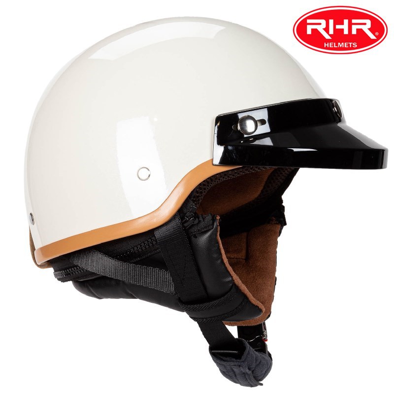 Vintage pusķivere ar malu ar noņemamu motocikla ķiveri ar priekšautiņu Elektriskā veloķivere Halewind_voghion.com