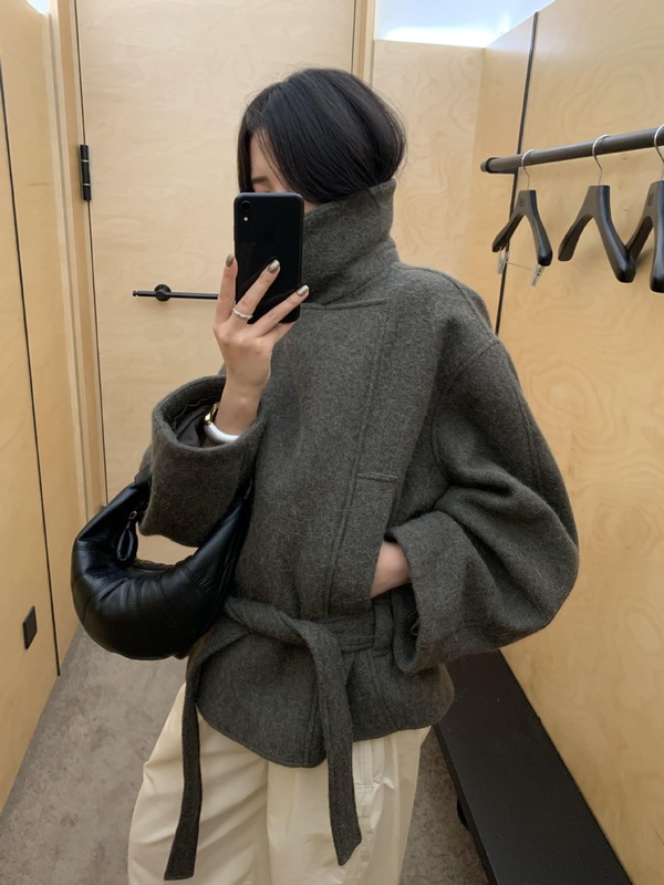 金敏喜同款lem家aire羊驼毛呢大衣FW25秋冬廓形韩系女绵羊毛外套|undefined