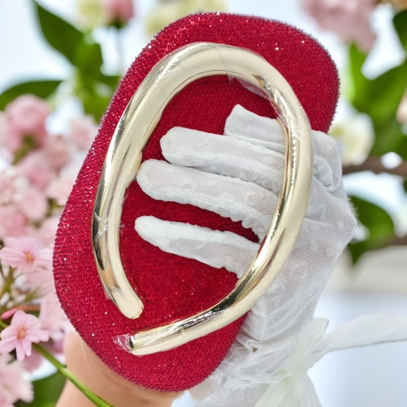 Túi clutch nữ đính kim cương dự tiệc cưới, kiểu dáng thanh lịch, có quai đeo chéo — vàng, sâm panh, bạc, màu xám chi tiết 17