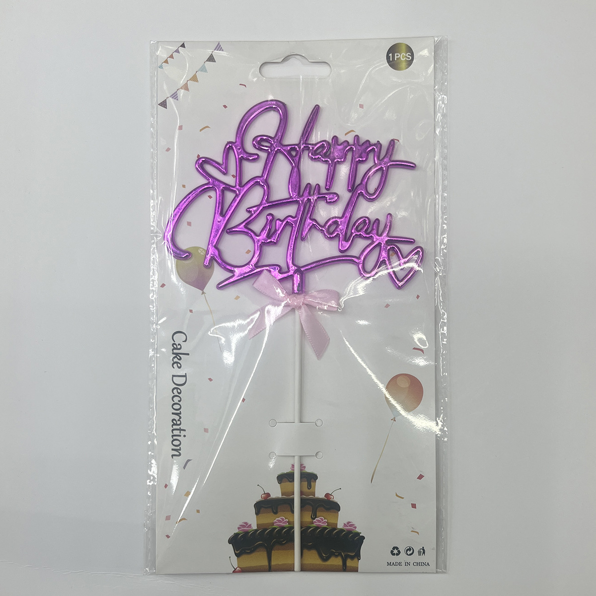 Transfronterizo estereoscopio Inglés amor pastel de cumpleaños decoración mesa de postres fiesta pastel inserto decoración plástico image 8