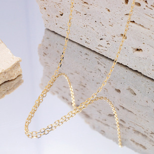 9K Real Gold Car Cross Chain Gold Necklace Accessories Women's Accessible Luxury High-End DIY Pendant Necklace Simple Universal Chain