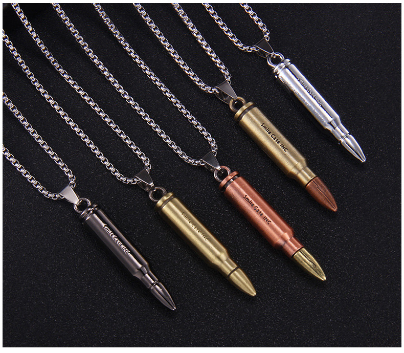 Punk Bullet Stainless Steel Alloy Plating Men'S Pendant Necklace display picture 6