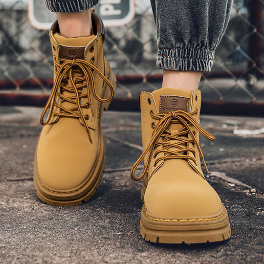 Labor protection shoes men's Spring construction site wear-resistant construction work Martin boots tooling waterproof non-slip Mountaineering Sports Spring