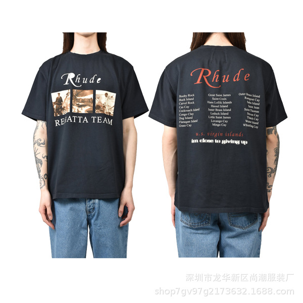 Rhude T-shirt Regatta Team Graphic Black
