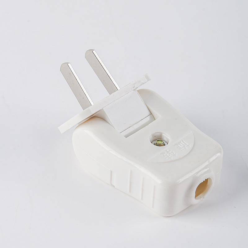 一体成型大功率转动180度折式转换电源二极白色旋转插头