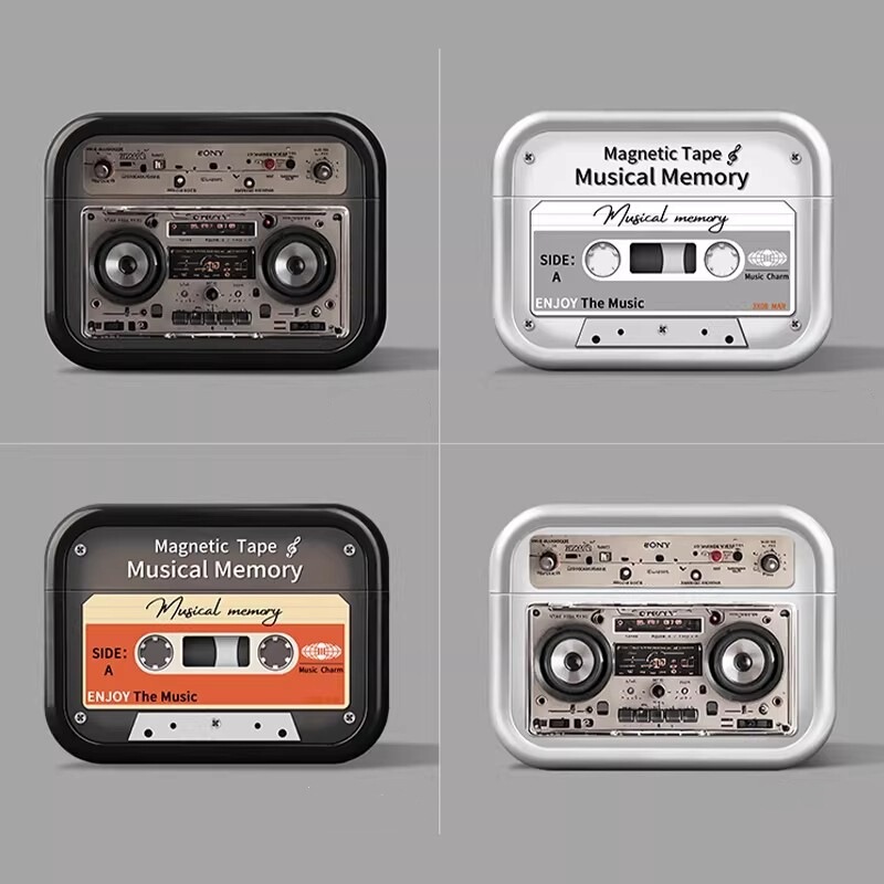 Retro Earphone Protective Case Suitable for Airpods4 Shell, Airpods3Pro Second Generation Noise Reduction Version, Fourth Generation Lanyard Box