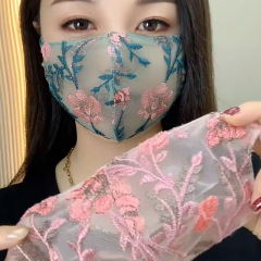 国风刺绣口罩女防晒夏季薄透气全脸大面纱立体可水洗调节网红批发