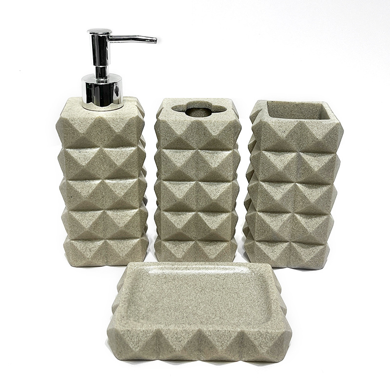 Hotel de moda nórdico en el hogar baño conjunto de baño de resina de arenisca imitación baño de cuatro piezas botella de desinfectante de manos