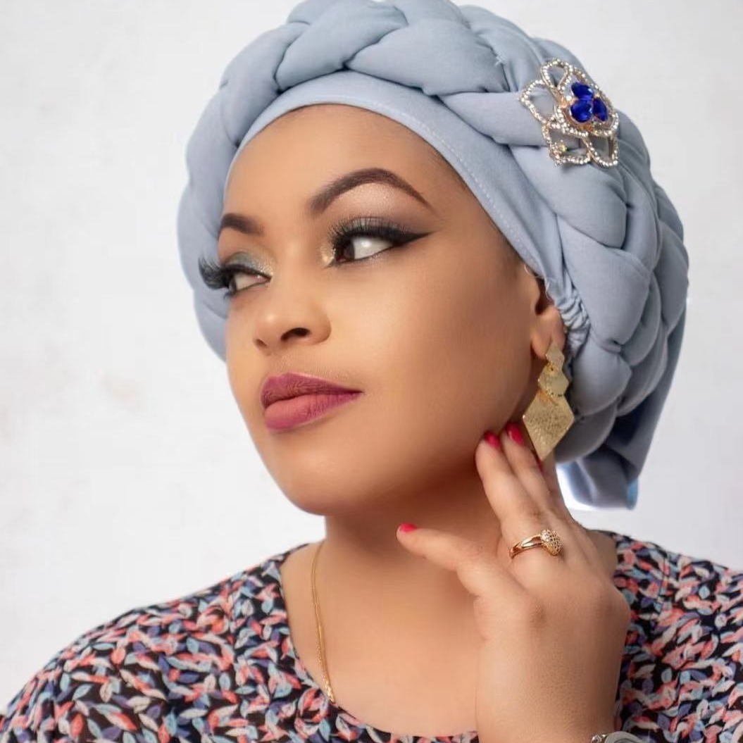 Muslim hat Autumn African hand-braided hat with accessory turban wrap_voghion.com