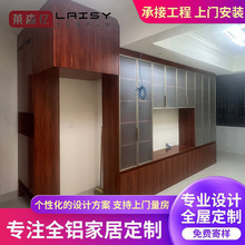 全屋定做柜卧室全铝家居衣柜定制整体橱柜简约衣帽柜子衣柜挂衣区