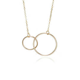 几何双圈双环项链欧美时尚吊坠网红新款锁骨链个性颈饰气质饰品