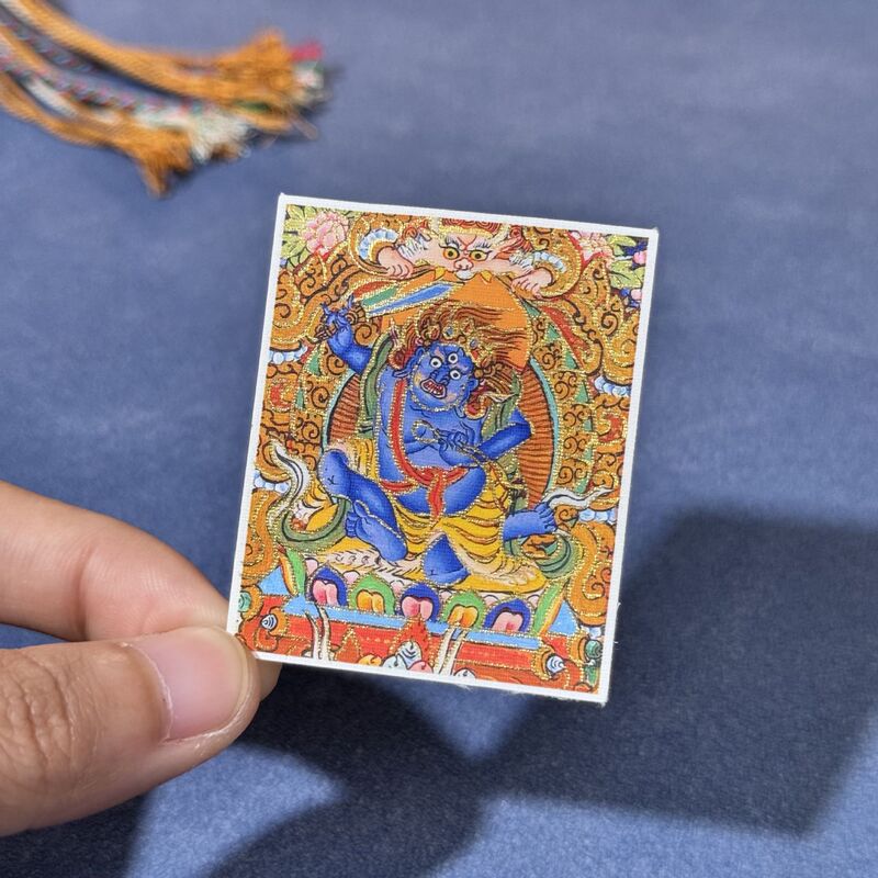 唐卡描金4*5半手绘画芯内心十二生肖八大守护神画布吊坠卡芯|undefined