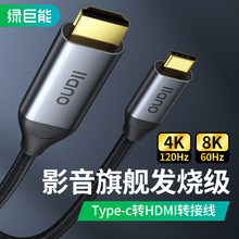 llano绿巨能 typec转hdmi2.1版144hz连接线8k转换显示器投屏线