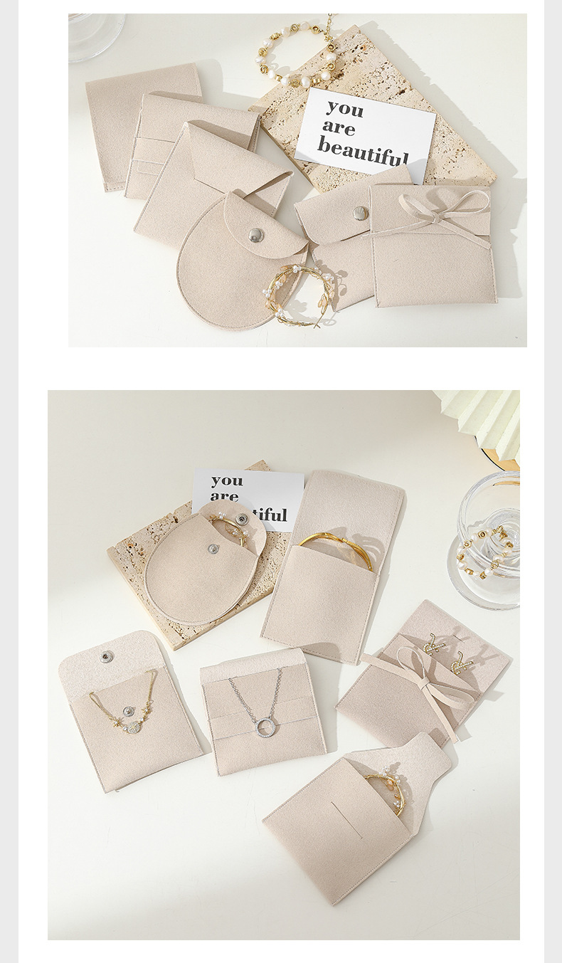 6g Weight 1 Piece Flannel Elegant Simple Style Daily Solid Color Jewelry Packaging Bags