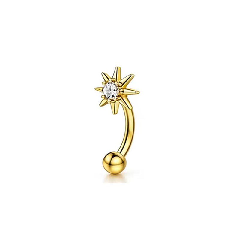 Fashion Stainless Steel Eyebrow Studs Zircon Heart Shape Piercing Jewelry Custom New Style detail image 8