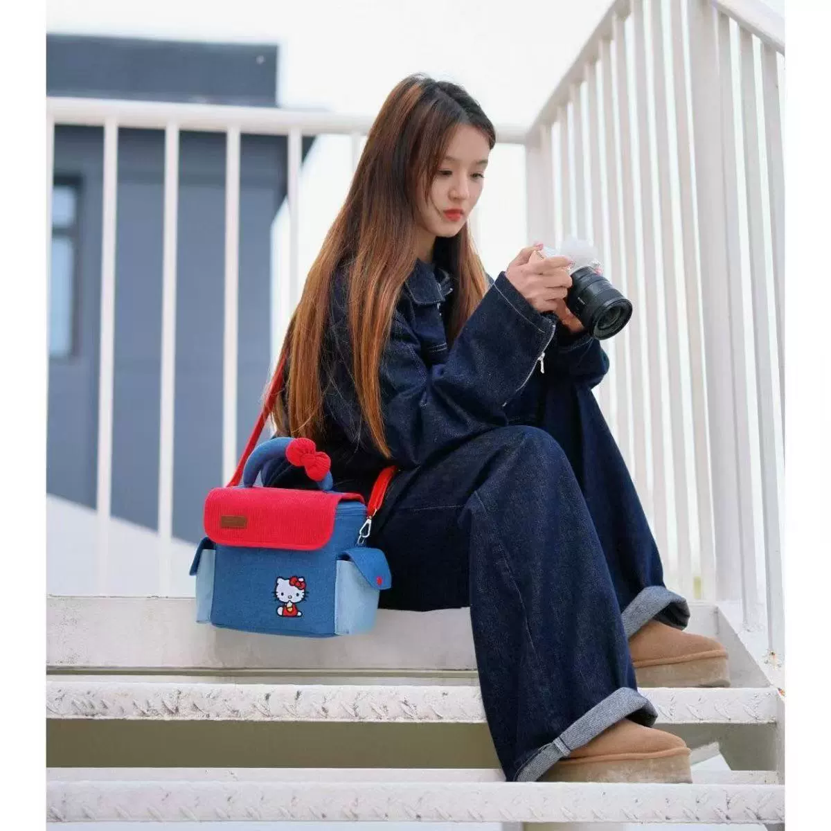 Hello Kitty, canon, sony, polaroid, compatible camera, equipment bag