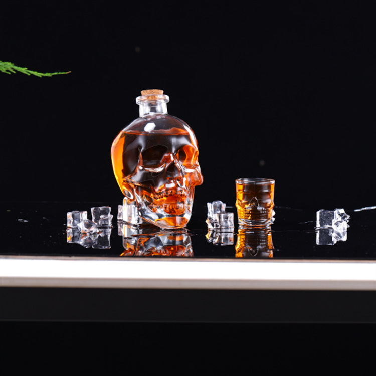 Cráneo botella de vino creativo Decanter set de vino copa de vino de vidrio de almacenamiento de vino sellado botella de vino de elaboración casera