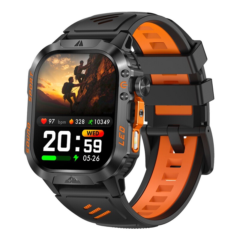 Smart Watch Ht46 with Bluetooth Calling, Outdoor Sports, Waterproof, Health Monitoring, Multifunctional, Rugged Watch, Cross-Border Hot Seller Smart Watch Ht46 with Bluetooth Calling, Outdoor Sports, Waterproof, Health Monitoring, Multifunctional, Rugged Watch, Cross-Border Hot Seller