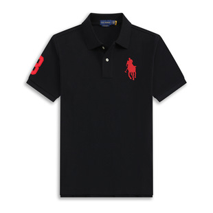 high quality Edition RL Paul Big Marb Men's Short-sleeved Polo Shirt Pure Cotton Lapel T-shirt Men's Casual Polo Shirt