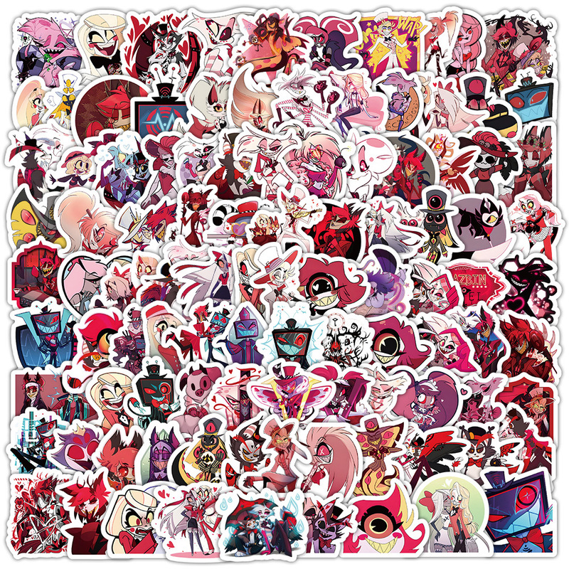 100 pieces of hell inn graffiti stickers luggage notebook phone case hand account DIY decorative stickers wholesale