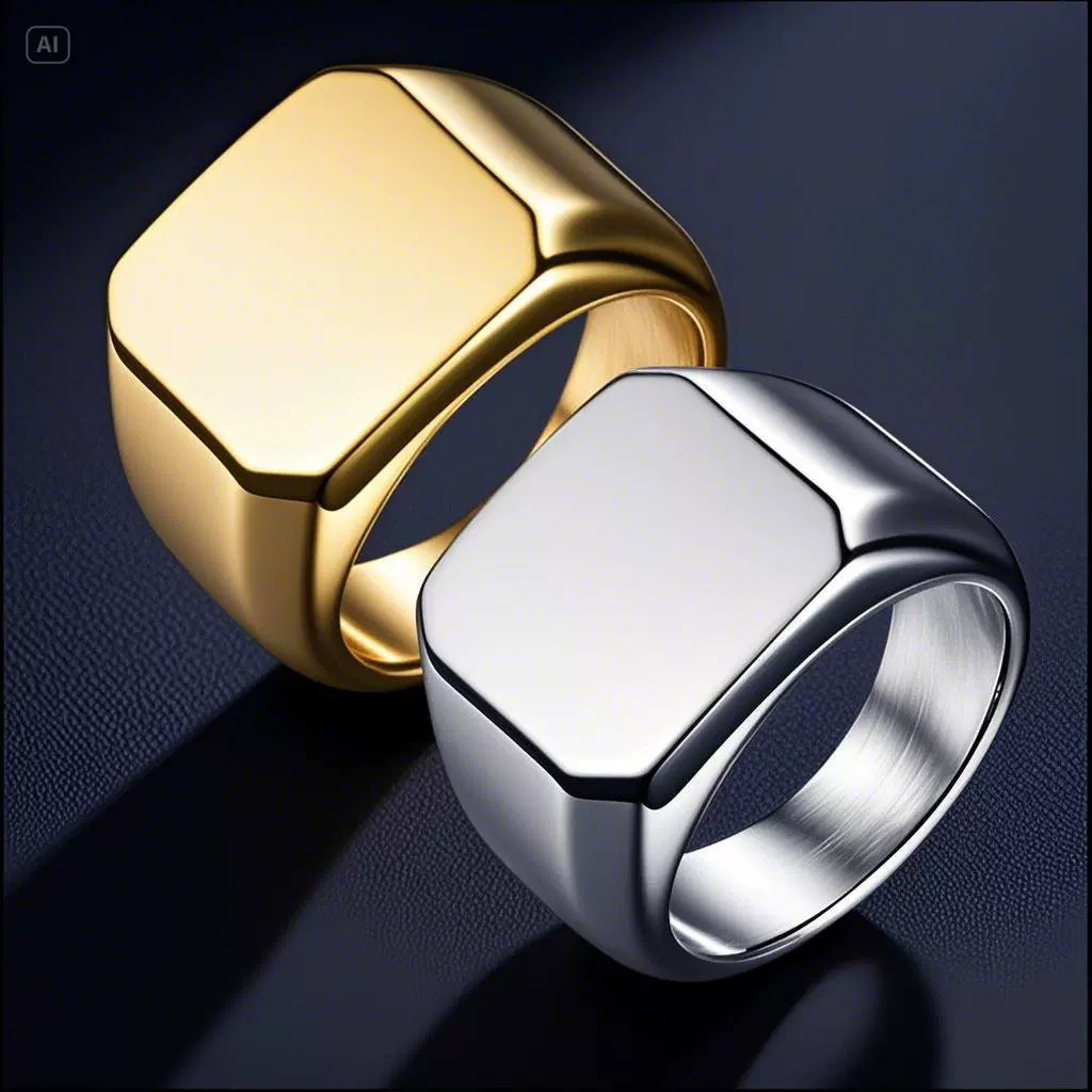 欧美男士戒指 现货四方实心光面钛钢指环 可刻LOGO不锈钢戒指