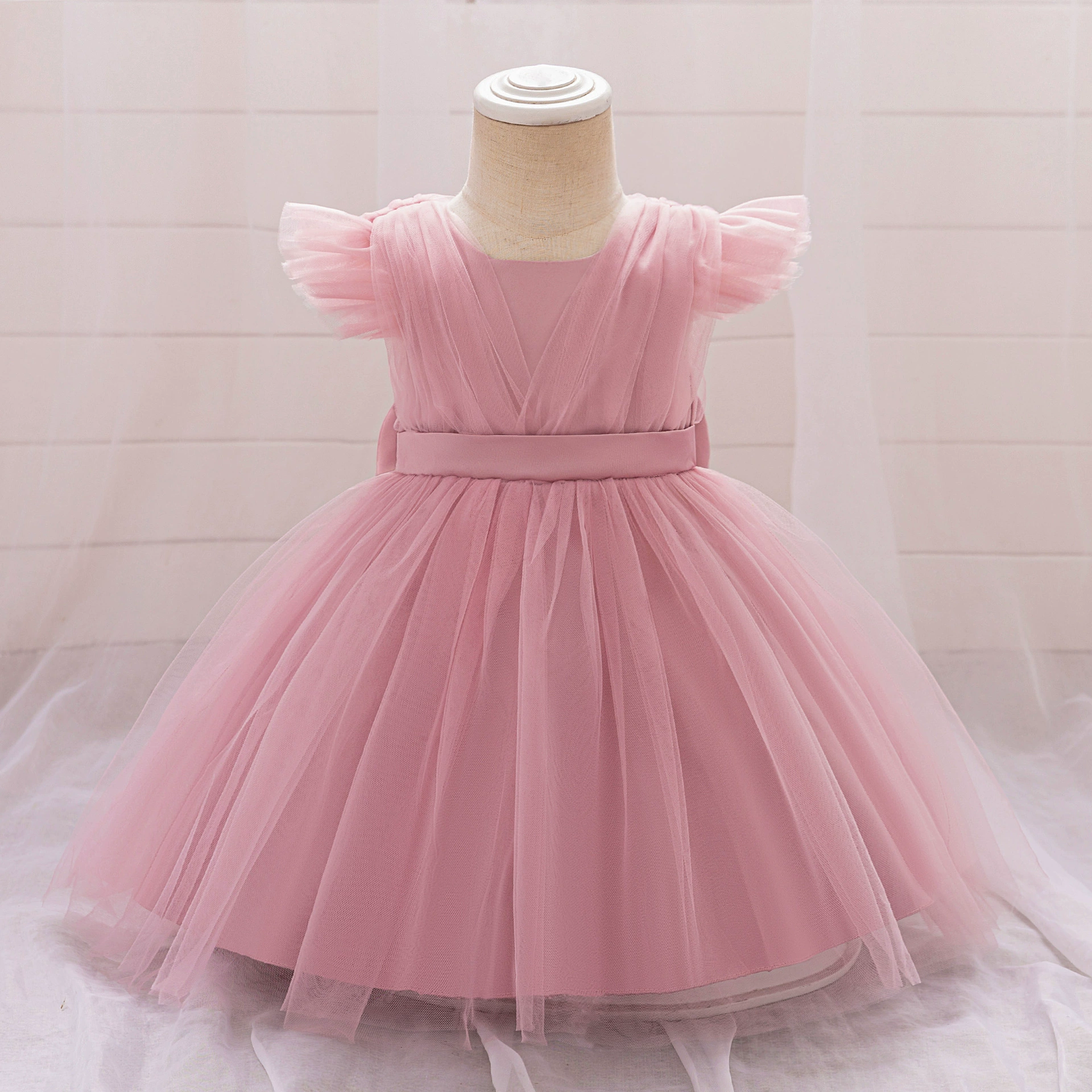 2025 new girls' dresses birthday mesh princess dresses one year old dress kids dresses for girls