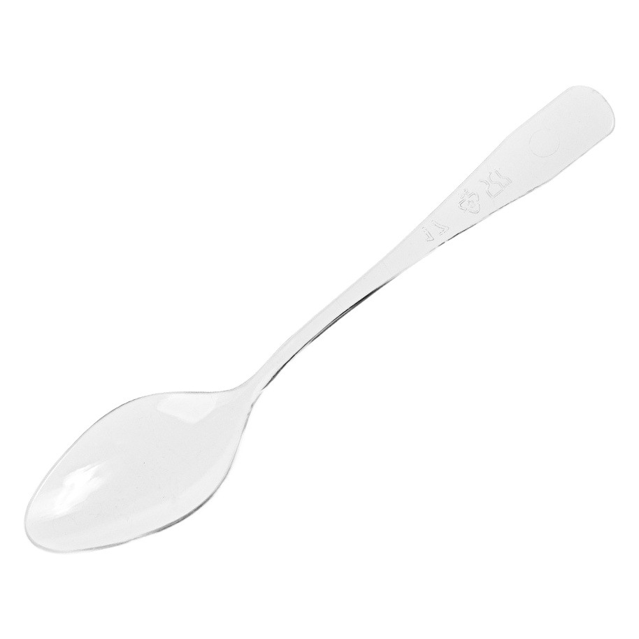 Disposable PS hard plastic mini dessert spoon sundae ice cream spoon trial spoon tasting spoon flat pudding plastic spoon