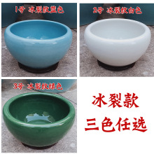 冰裂纹釉开片陶瓷金鱼缸桌面摆件养锦鲤乌龟睡莲荷花盆碗钵哥窑