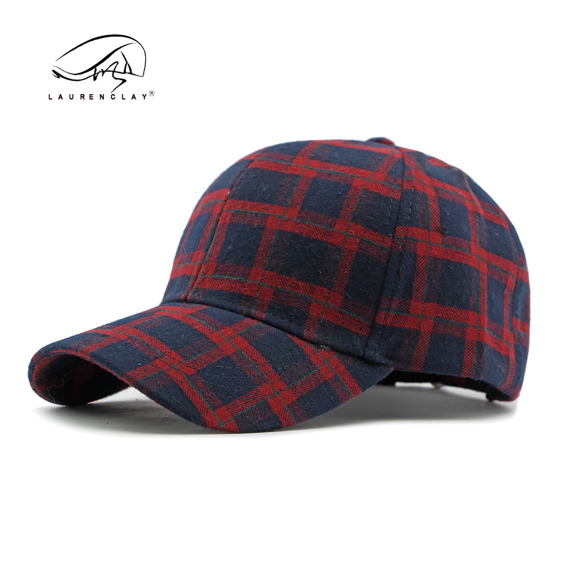 Estilo coreano de moda a cuadros tapa enarbolada de las mujeres primavera/verano otoño protección solar al aire libre Sombrero duro superior gorra de béisbol de los hombres de moda