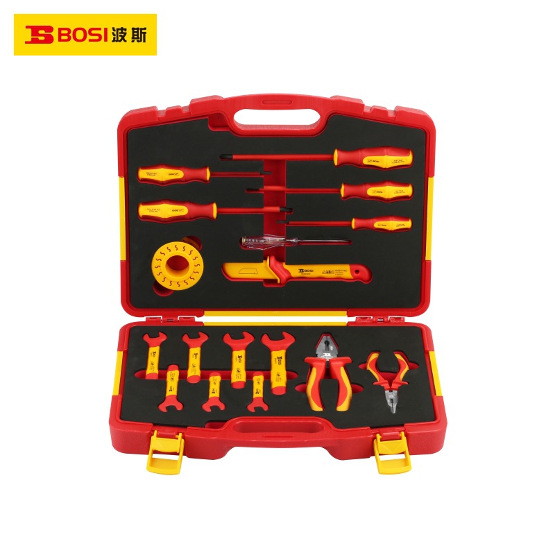 波斯工具17件VDE绝缘工具组套新能源汽车维修套装BS600252
