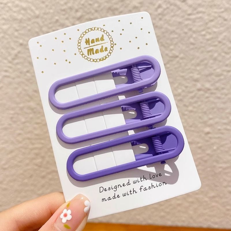 多巴胺彩色刘海发夹女夏天碎发鸭嘴一字夹发卡ins侧边夹子头饰品|undefined