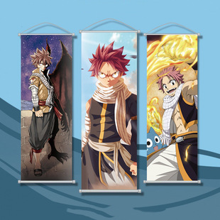 Fairy Tail Animation Peripheral Hanging Picture Fairy Tale Scroll Poster Bedroom Dormitory Decorative canvas painting