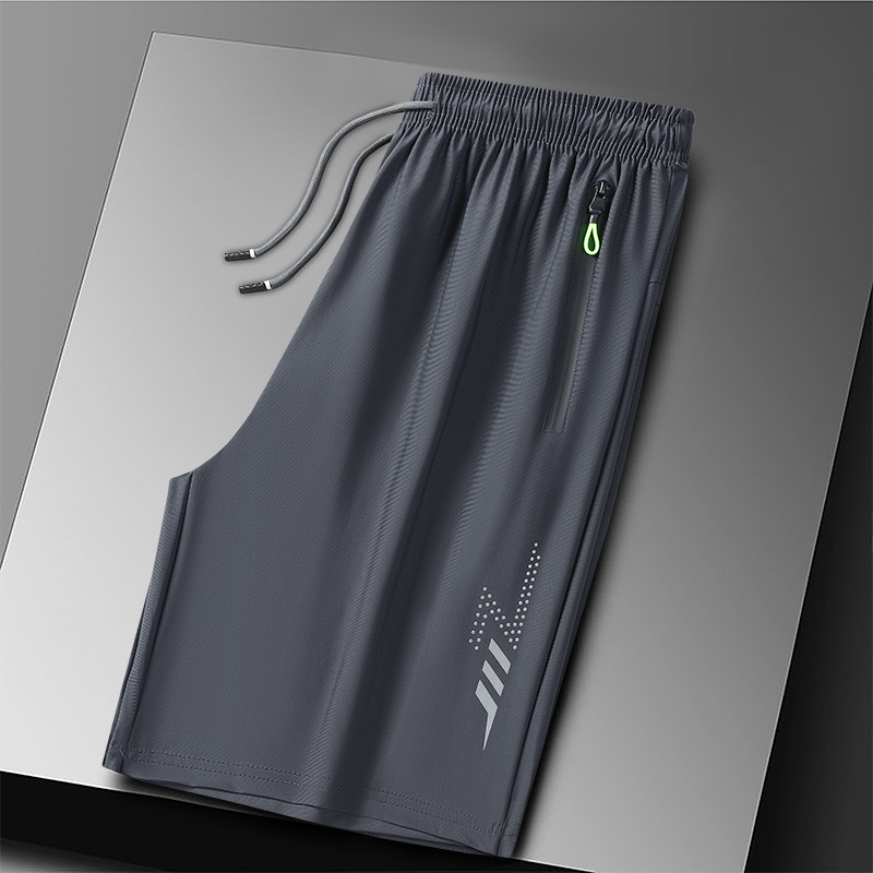 Verano hielo pantalones cortos de tamaño grande hombre delgados pantalones deportivos sueltos running casual pantalones rápidos al por mayor