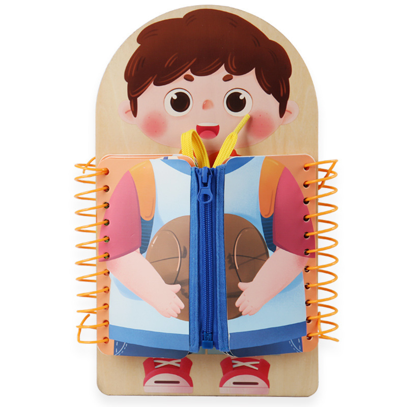 子供の木製多層ビジーボードモンテッソーリ早期教育知育玩具幼稚園練習着用微細運動ツール|undefined