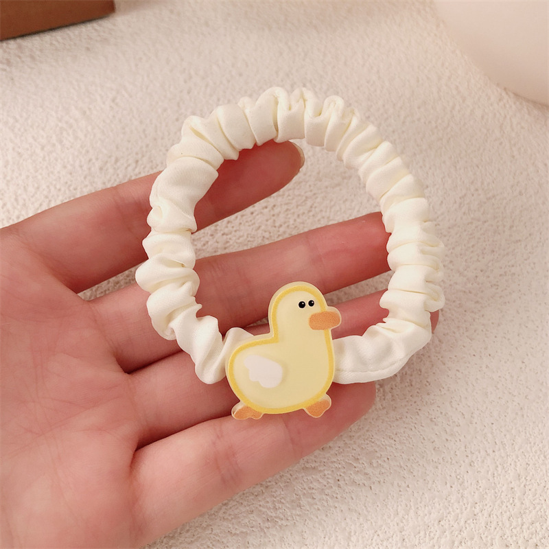 Hermosa niña acrílico pato cuerda de cabeza temperamento de alta elasticidad intestino delgado anillo de cabello universal huevo correa de cabello correa