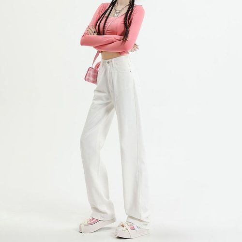 Comfortable Straight Leg Loose Wide Leg Women's Thin High Waisted Slimming Floor Length Trendy Versatile Jeans