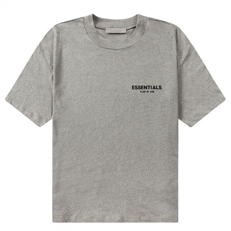 寧波オリジナルファーストハンドFOG複線ESSレターフロックプリント男女カップルルーズTシャツハイストリートOS半袖|undefined