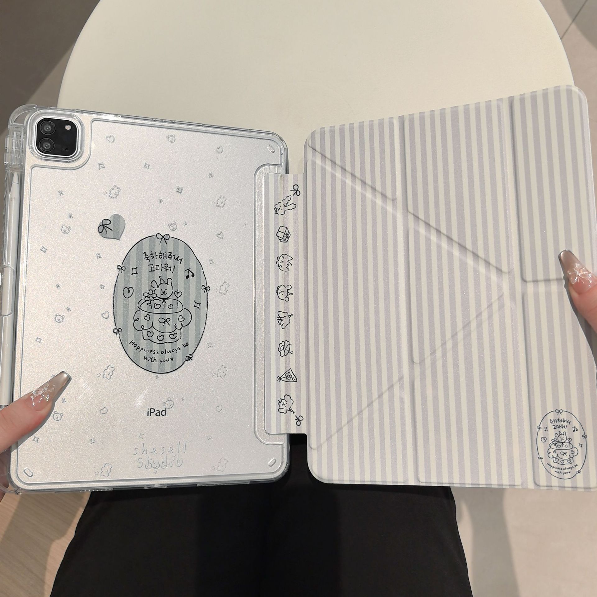 New Ipad11 Acrylic Anti-Bend Hard Shell iPad Air11 Magnetic Flip Cover Air6/7 Protective Cover Pen Slot