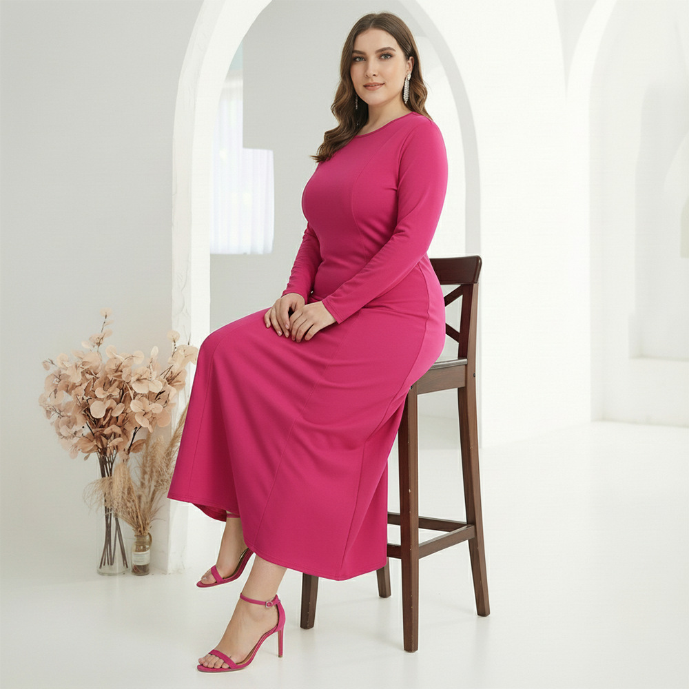 Middle Eastern Women's Clothing, Dubai Robe, Plus-size Commuter Milk Silk Skirt, Cross-border Long Dress,_ecoleips.com