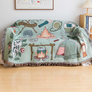 ins light luxury camping style office nap blanket nap blanket single sofa blanket sofa cover decorative blanket tapestry