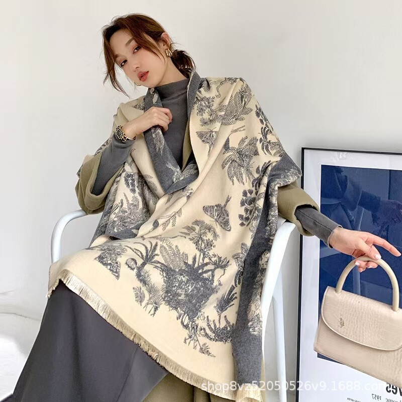 2025新款保暖秋冬围巾女披肩外搭两用时尚高档百搭韩版东大门潮|undefined