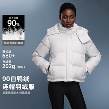 90白鸭绒连帽羽绒服女冬季新款防风防水加厚保暖面包服外套D25142