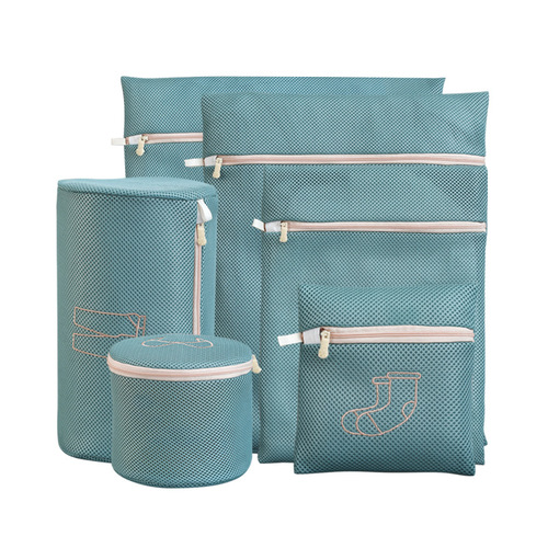 Embroidered Thickened Laundry Bag Sandwich Anti-Tangle Laundry Bag Home Underwear Down Jacket Protection Wash Bag Mesh Bag Set