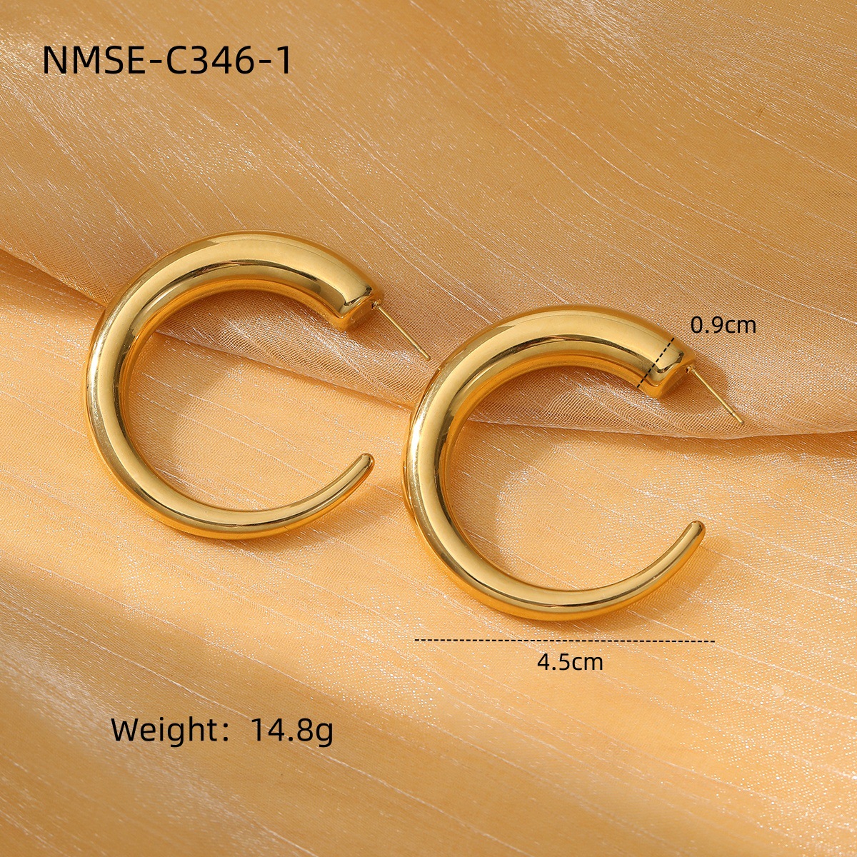 1 Pair Lady Heart Shape Plating 304 Stainless Steel 18K Gold Plated Earrings display picture 9