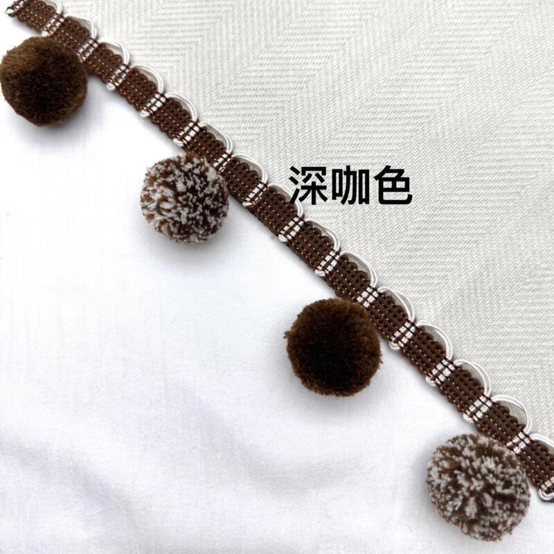 Creative Curtain Lace Accessories Arch Lace Double Spell Multicolor Flower Fur Ball Stand Edge Handmade Jewelry Stitching Pastoral Style